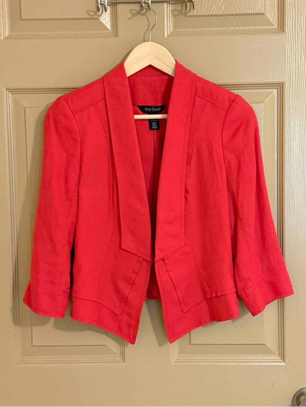 White House Black Market Red Open-Front Blazer Jacket